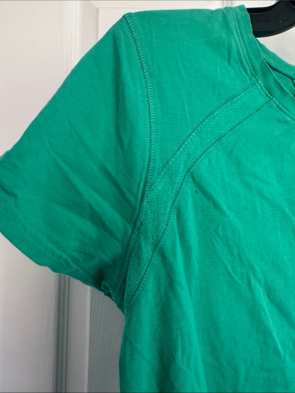 Danskin Short-Sleeve Athletic Crew Tee in Green Cotton Blend - Picture 3 of 6